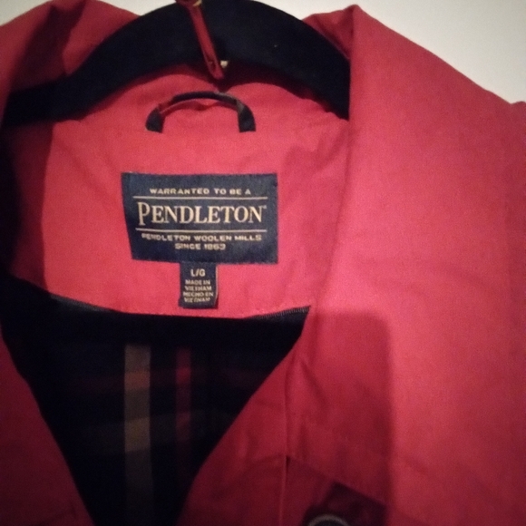 Pendleton Knee Length Trench Coat Sizr Large Red - Picture 2 of 12
